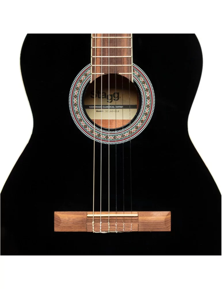  STAGG SCL60-BLK SCL60 Cutaway akustisch-elektrische klassische Gitarre mit B-Band 4-band EQ Schwarz|MusicGoodDeal 