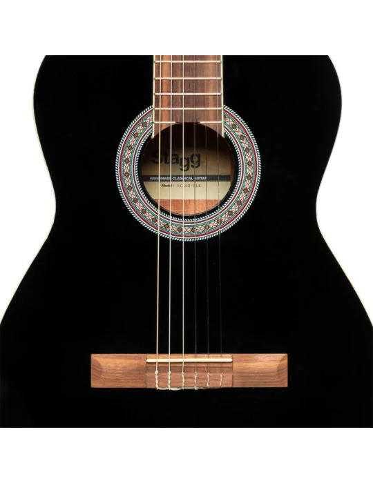  STAGG SCL60-BLK SCL60 Cutaway akustisch-elektrische klassische Gitarre mit B-Band 4-band EQ Schwarz|MusicGoodDeal 