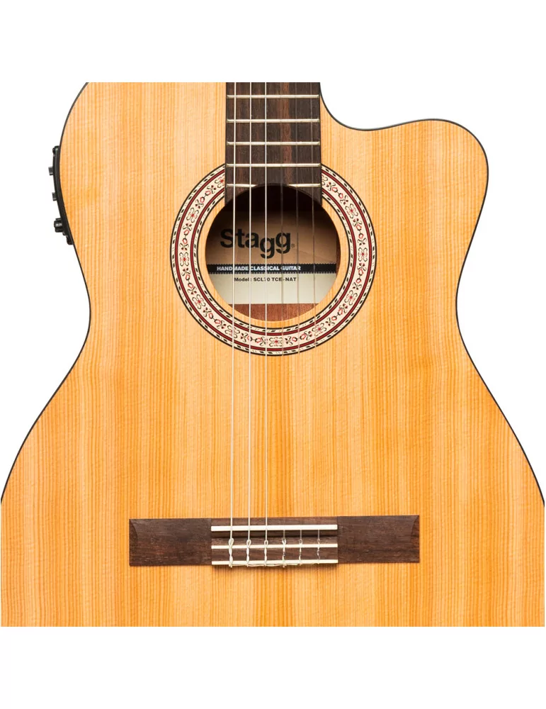  STAGG SCL70 TCE-NAT SCL70 classical guitar with spruce top and preamp, natural colour|MusicGoodDeal 