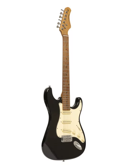  STAGG SES-55 BLK E-Gitarre 55 Serie mit massivem Paulowniakorpus|MusicGoodDeal 