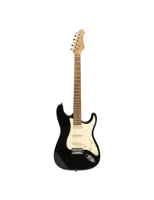  STAGG SES-55 BLK E-Gitarre 55 Serie mit massivem Paulowniakorpus|MusicGoodDeal 