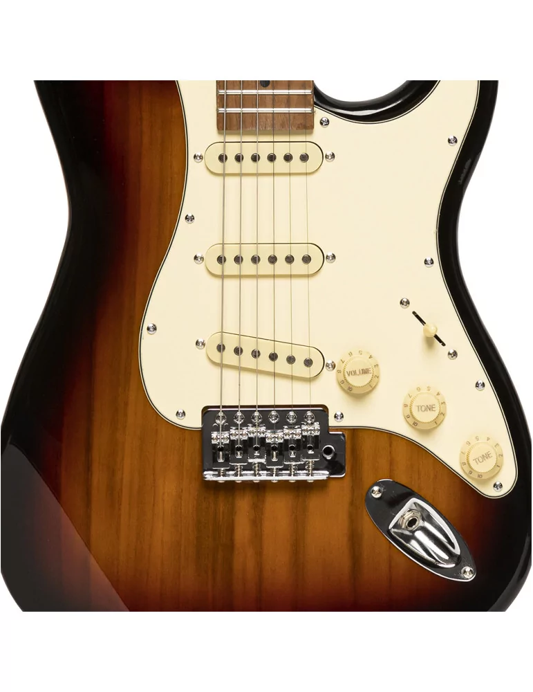  STAGG SES-55 SNB E-Gitarre 55 Serie mit massivem Paulowniakorpus|MusicGoodDeal 