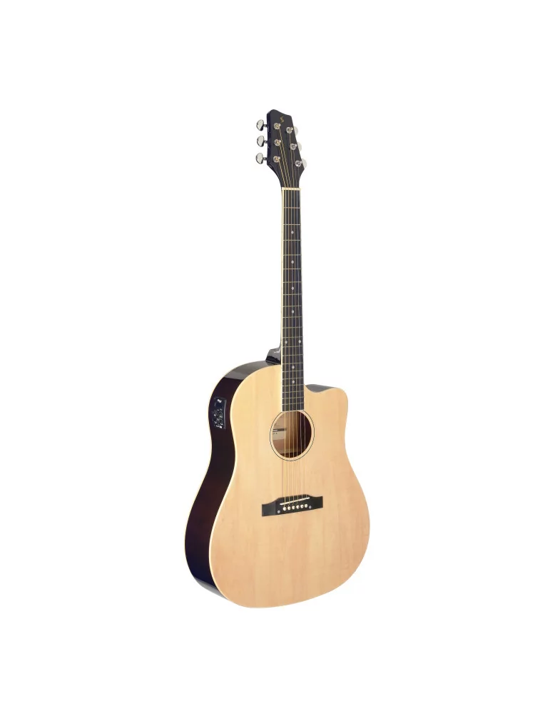  STAGG SA35 DSCE-N Guitarra acorazada electroacústica Slope Shoulder, cutaway, color natural|MusicGoodDeal 