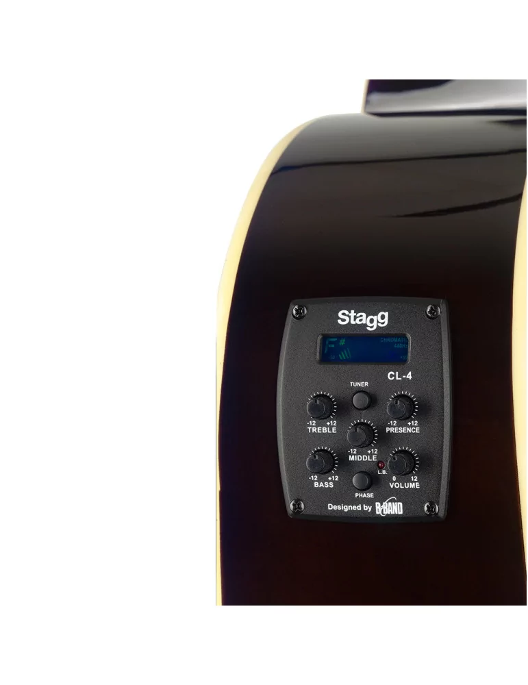  STAGG SA35 DSCE-N Guitarra acorazada electroacústica Slope Shoulder, cutaway, color natural|MusicGoodDeal 