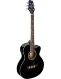  STAGG SA20ACE BLK Schwarz Auditorium Cutaway Akustikgitarre eingebauter Preamp Decke aus Lindenholz|MusicGoodDeal 