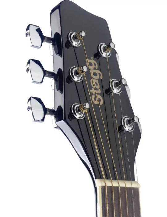  STAGG SA20ACE BLK Guitarra electroacústica de auditorio cutaway negra con tapa de tilo|MusicGoodDeal 