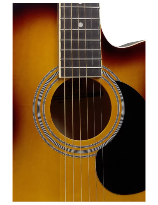  STAGG SA20ACE SNB Guitarra electroacústica sunburst cutaway auditorium con tapa de tilo|MusicGoodDeal 
