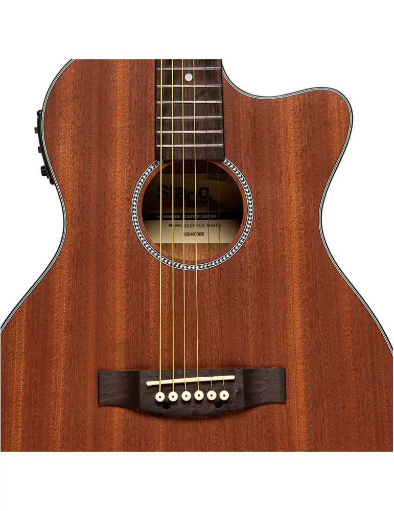  STAGG SA25 ACE MAHO Guitarra de auditorio electroacústica cutaway|MusicGoodDeal 