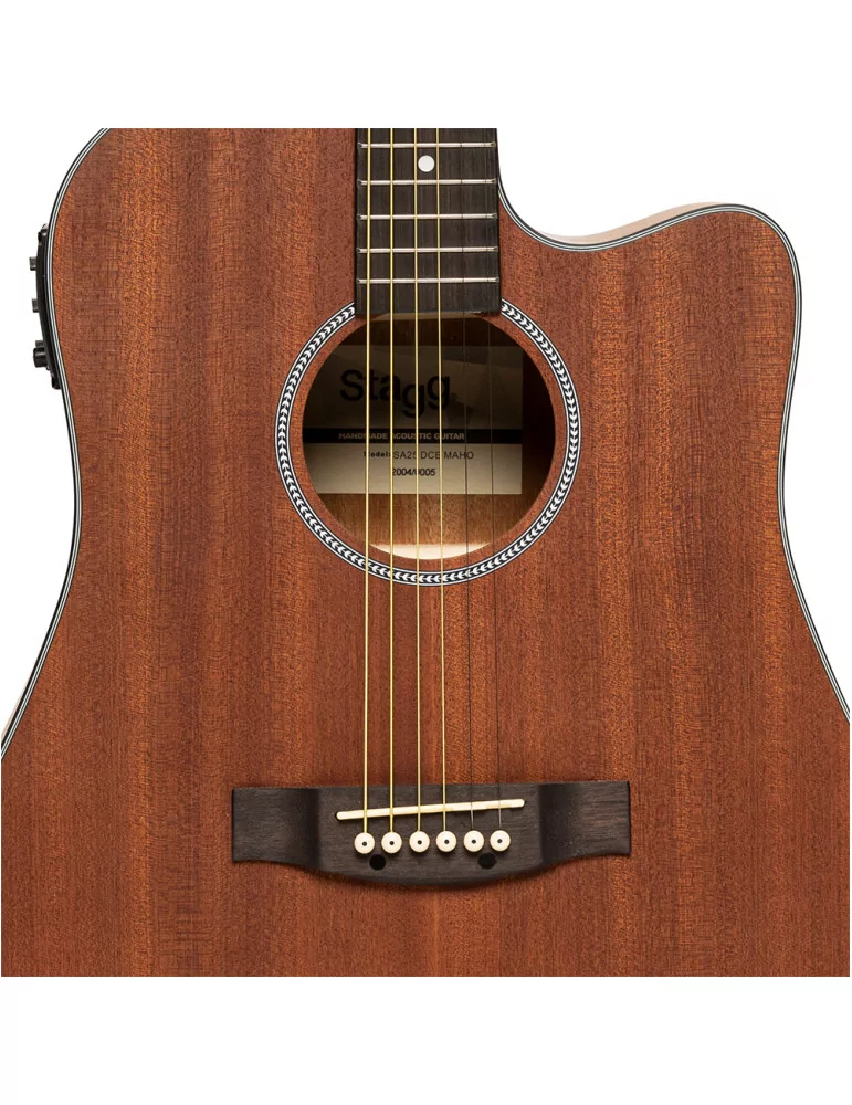  STAGG SA25 DCE MAHO Guitarra electroacústica cutaway dreadnought|MusicGoodDeal 