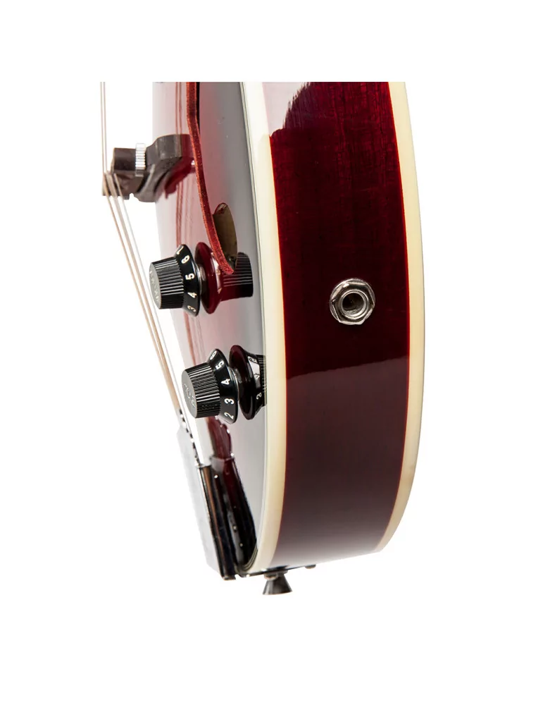  STAGG M50 E Redburst acoustic-electric bluegrass mandolin with nato top|MusicGoodDeal 