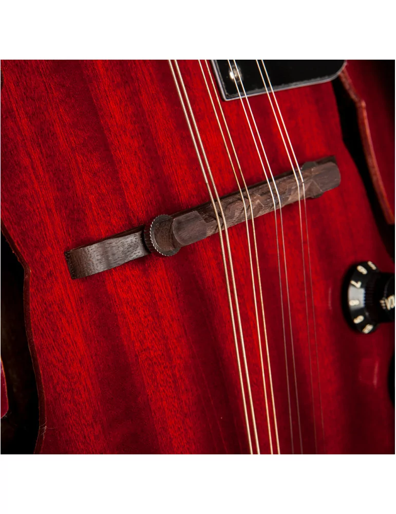  STAGG M50 E Redburst acoustic-electric bluegrass mandolin with nato top|MusicGoodDeal 