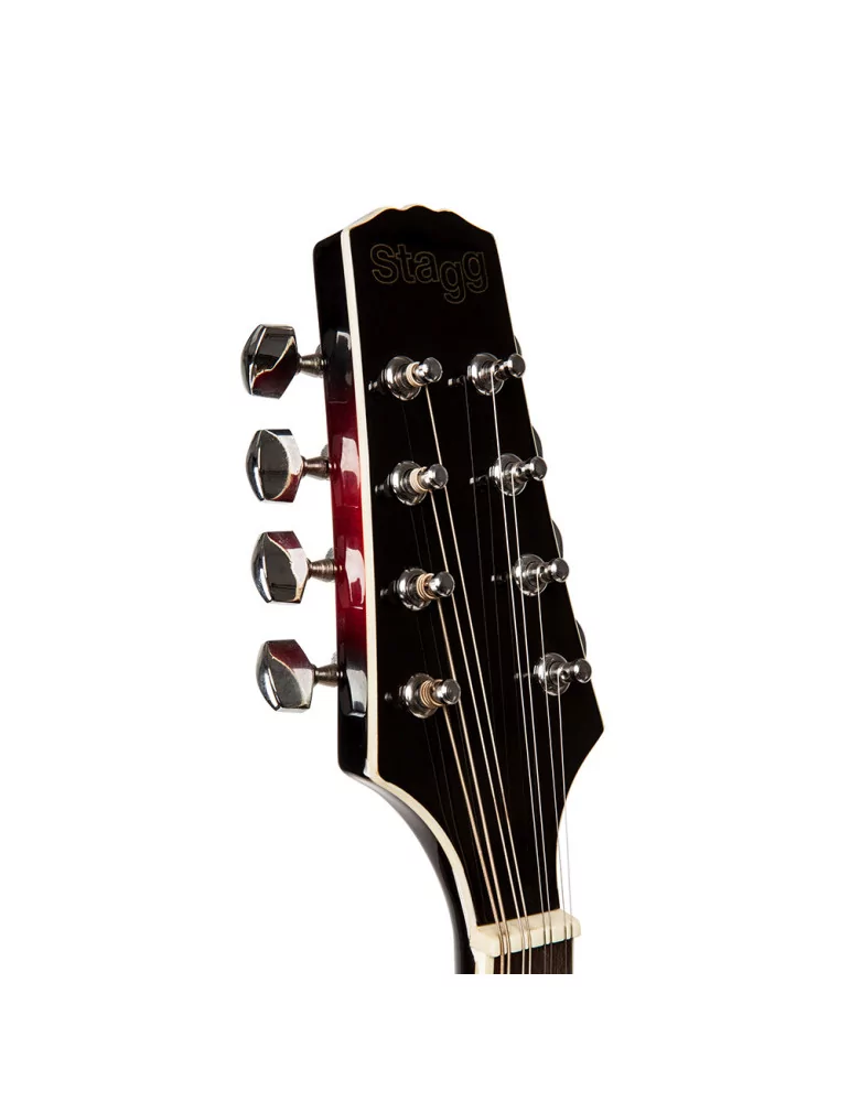  STAGG M50 E Redburst acoustic-electric bluegrass mandolin with nato top|MusicGoodDeal 