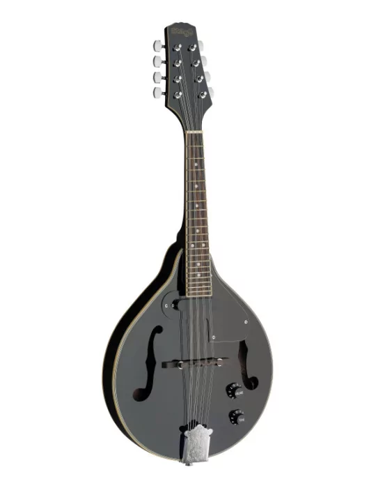 STAGG M50 E BLK Black acoustic-electric bluegrass mandolin with nato top|MusicGoodDeal 