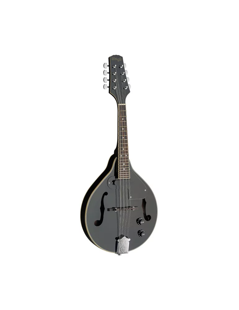  STAGG M50 E BLK Black acoustic-electric bluegrass mandolin with nato top|MusicGoodDeal 