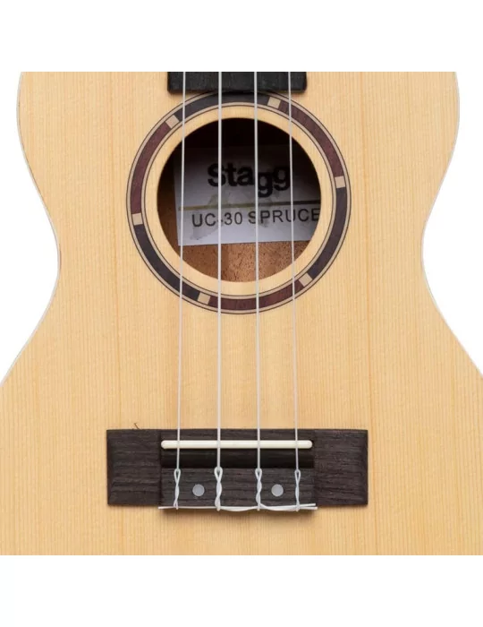  STAGG UC-30 SPRUCE Ukelele de concierto tradicional con tapa de abeto y funda de nailon negra|MusicGoodDeal 