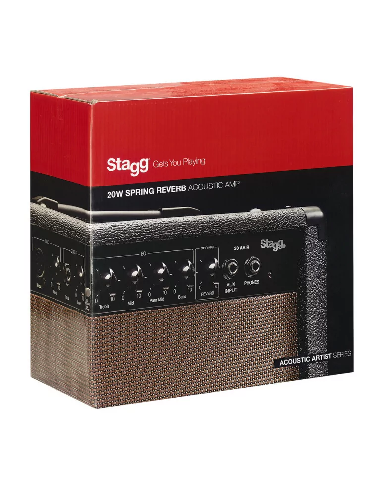  STAGG 20 AA R EU Amplificador acústico con reverberación de resorte, 20 vatios|MusicGoodDeal 