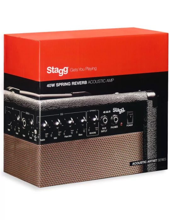  STAGG 40 AA R EU 40-watt spring reverb acoustic amplifier|MusicGoodDeal 