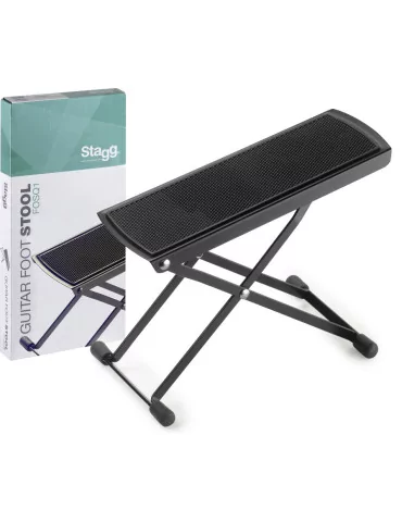  STAGG FOSQ1 Reposapiés de guitarra de metal, plegable, serie Q|MusicGoodDeal 