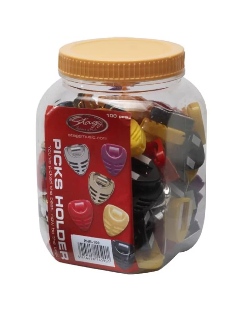  STAGG PHB-100 Caja de 100 soportes para plèctra en diferentes colores|MusicGoodDeal 