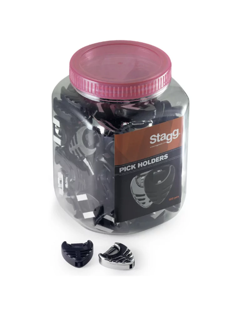 STAGG PHB-100 BK/CR Caja de 100 soportes para plèctra en diferentes colores|MusicGoodDeal 