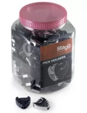  STAGG PHB-100 BK/CR Caja de 100 soportes para plèctra en diferentes colores|MusicGoodDeal 