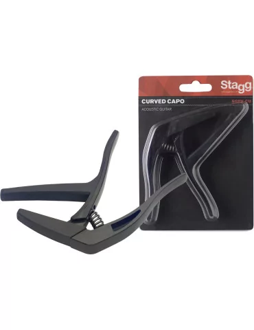  STAGG SCPX-CU BK Curved "trigger" capo for acoustic/electric guitar|MusicGoodDeal 