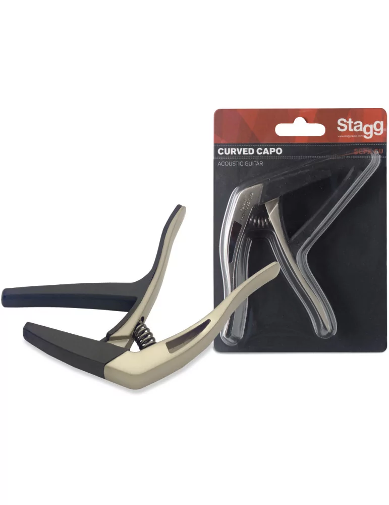  STAGG SCPX-CU BG Gebogener Trigger-Kapodaster für Akustik u. Elektrik-Gitarre|MusicGoodDeal 