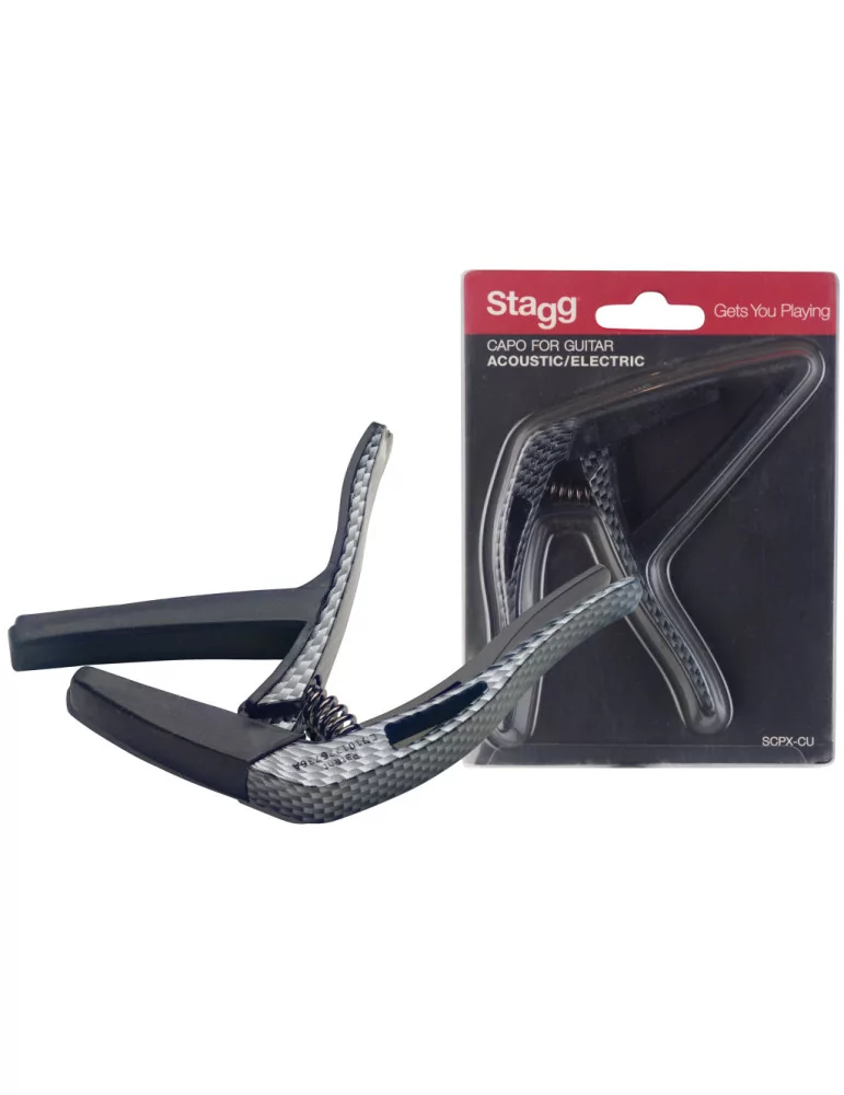  STAGG SCPX-CU CARBON Gewölbter Trigger Kapodaster für Akustik- oder E-Gitarre|MusicGoodDeal 