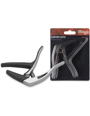  STAGG SCPX-CU CR Curved "trigger" capo for acoustic/electric guitar|MusicGoodDeal 