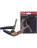  STAGG SCPX-CU DKWOOD Curved trigger capo for acoustic or electric guitar|MusicGoodDeal 