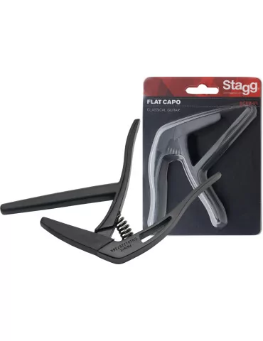  STAGG SCPX-FL BK Cejilla plana, tipo "gatillo", para guitarra clásica|MusicGoodDeal 