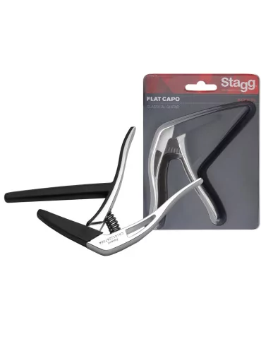  STAGG SCPX-FL CR Cejilla plana, tipo "gatillo", para guitarra clásica|MusicGoodDeal 
