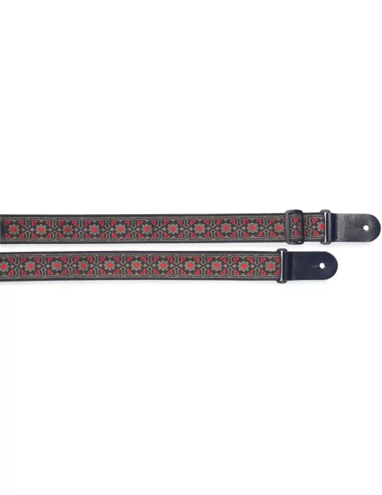  STAGG SWO-FLO RED Gitarrengurt aus gewebten Nylon Blumen Motiv|MusicGoodDeal 