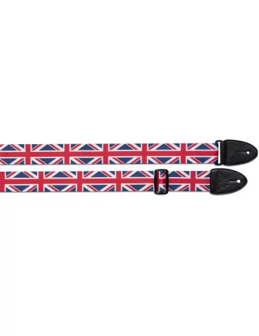 STAGG STE FLAG UK Terylen Gitarrengurt mit UK-Flagge Muster