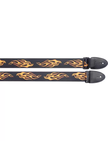 STAGG STE FLAME Terylene guitar strap with Flame motif