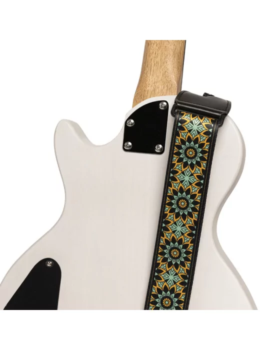  STAGG STE MANDALA GR Terylene guitar strap with Mandala pattern|MusicGoodDeal 
