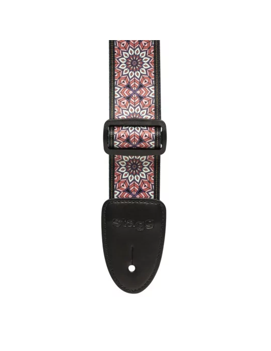  STAGG STE MANDALA PK Terylene guitar strap with Mandala pattern|MusicGoodDeal 
