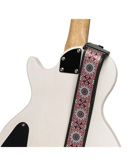  STAGG STE MANDALA PK Terylene guitar strap with Mandala pattern|MusicGoodDeal 
