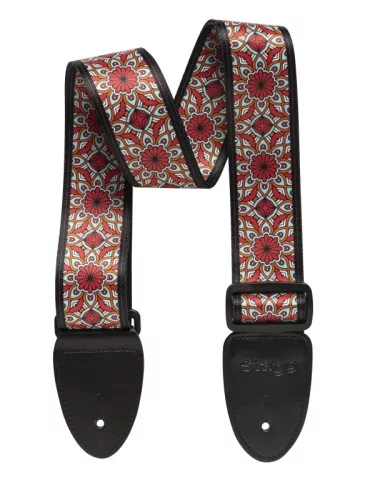 STAGG STE MANDALA RED Terylene guitar strap with Mandala pattern|MusicGoodDeal 