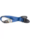  STAGG STE MEX SK BLUE Blue terylene guitar strap with big Mexican skull pattern|MusicGoodDeal 