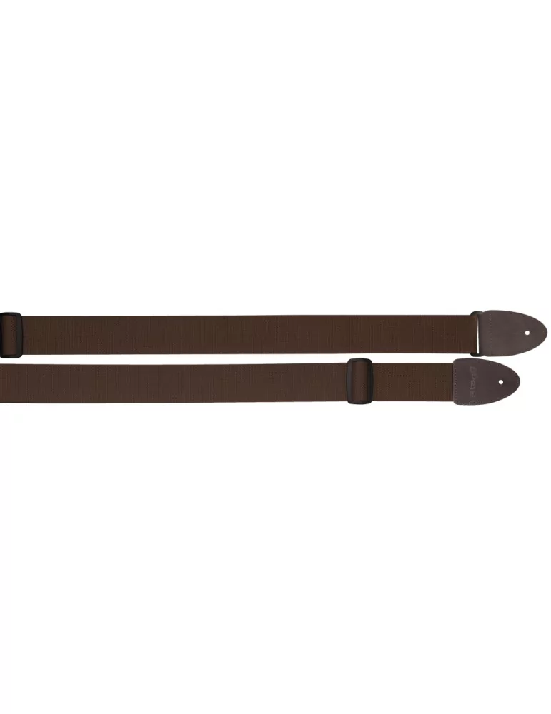  STAGG SNV5 BR Cotton guitar strap with leather ends|MusicGoodDeal 