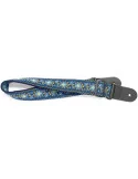  STAGG SWO COT JIM BLU Woven nylon guitar strap with blue Jimi pattern|MusicGoodDeal 