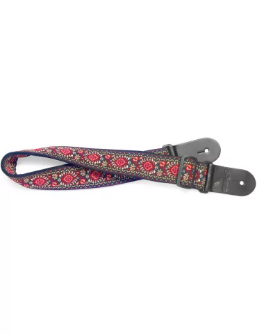  STAGG SWO COT JIM RED Woven nylon guitar strap with red Jimi pattern|MusicGoodDeal 