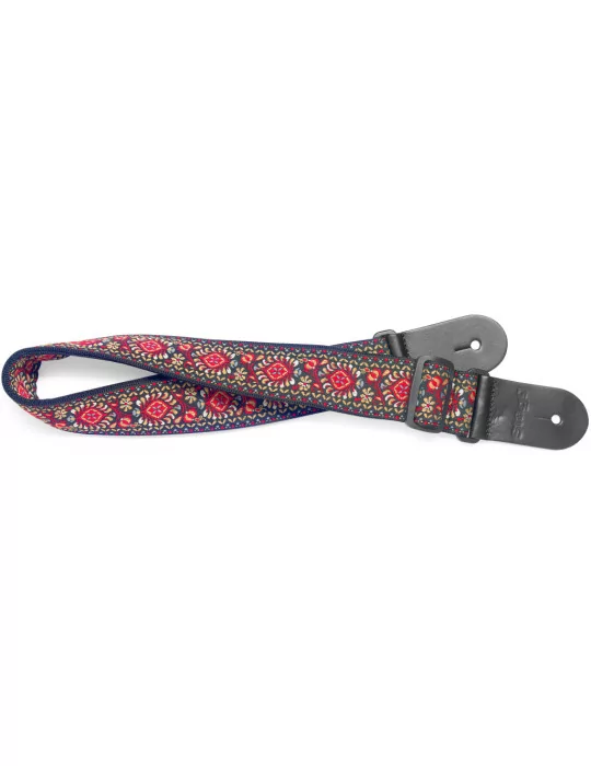  STAGG SWO COT JIM RED Woven nylon guitar strap with red Jimi pattern|MusicGoodDeal 