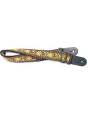  STAGG SWO COT JIM YLW Woven nylon guitar strap with yellow Jimi pattern|MusicGoodDeal 