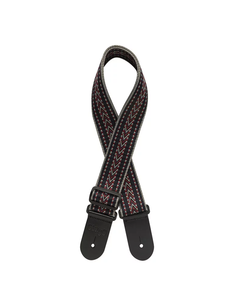  STAGG SWO COT RAF BLU Woven cotton guitar strap with rafter pattern|MusicGoodDeal 