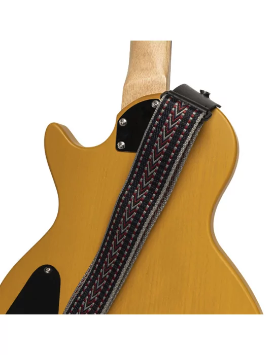  STAGG SWO COT RAF BLU Woven cotton guitar strap with rafter pattern|MusicGoodDeal 