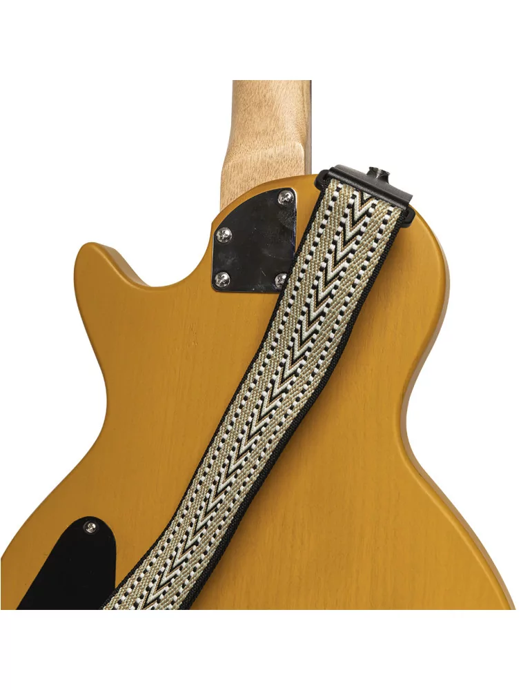  STAGG SWO COT RAF WH Woven cotton guitar strap with rafter pattern|MusicGoodDeal 