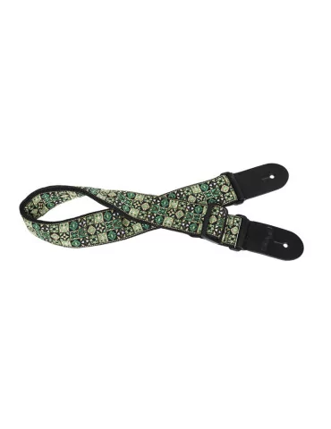  STAGG SWO HOOTMIX GRE Woven nylon guitar strap with green Hootenanny Mix pattern|MusicGoodDeal  2