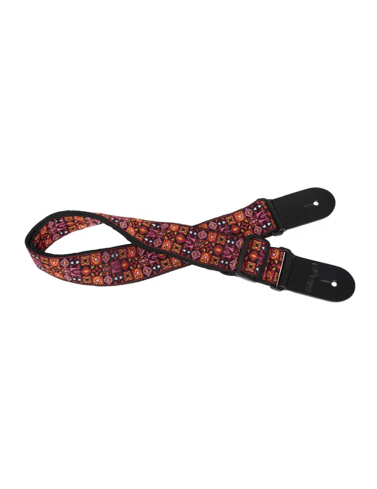  STAGG SWO HOOTMIX RED Correa de nailon tejido con patrón Hootenanny Mix rojo, para guitarra|MusicGoodDeal 